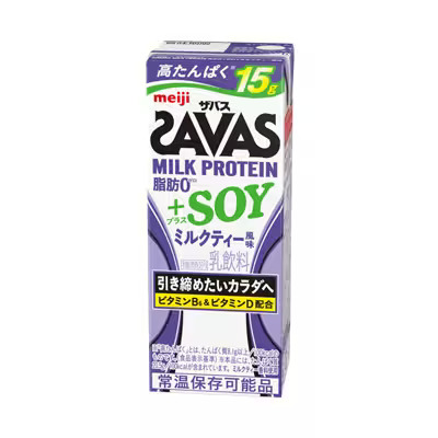 ザバス　SAVAS　MILK PROTEIN 脂肪0 ＋SOY ミルクティー風味 200ml  ミルク プロテイン