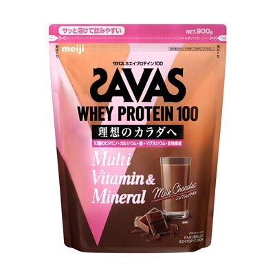 ザバス　SAVAS　ホエイプロテイン100 マルチビタミン＆ミネラル ミルクショコラ風味 900g