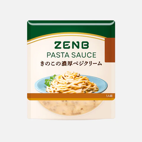 ゼンブパスタソース　ZENB PASTA SAUCE　きのこの濃厚ベジクリーム パスタソース / 低糖質パスタソース